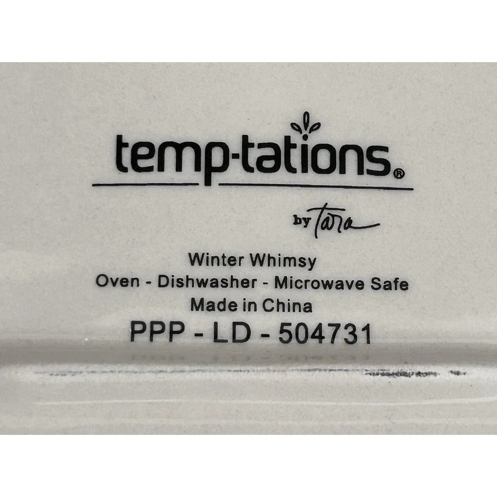 Temp-tations‎ Winter Whimsy Oval Platter Tray Reindeer Christmas Serving 12.5